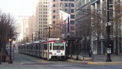 Salt Lake City Trax Train Downtown
